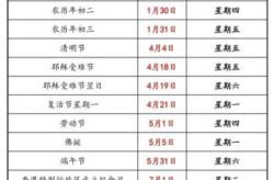 2019年假期安排时间表，2019年法定节假日一览表