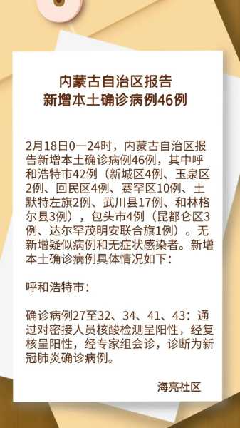 内蒙古新增本土确诊35例，内蒙古确诊病例最新消息