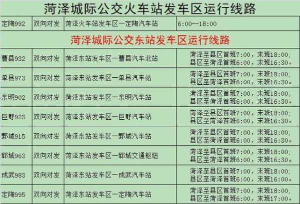 菏泽汽车总站停班通知,菏泽火车站到菏泽汽车总站
