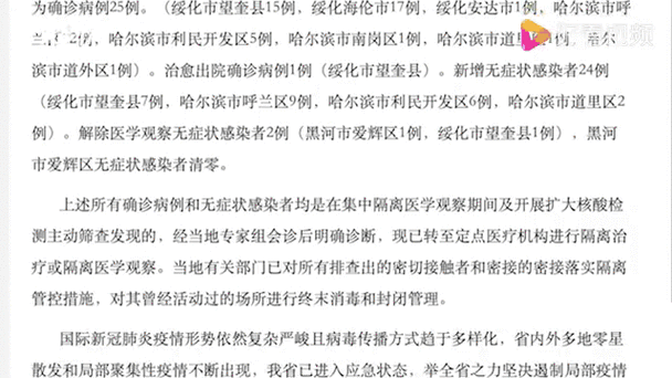 黑龙江新增47例确诊,黑龙江新增40例确诊 50例无症状