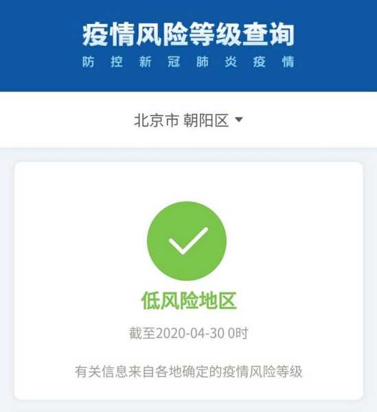 北京朝阳一地升高风险区，现在北京朝阳区属于什么风险等级
