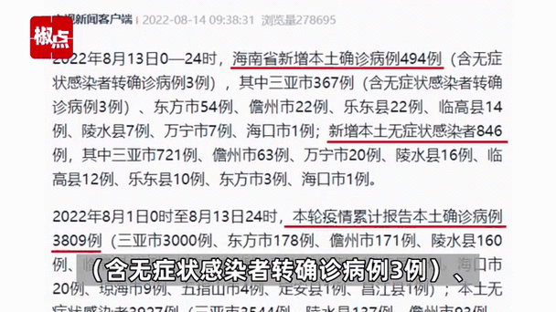 海南新增确诊病例494例,三亚新增确诊病例